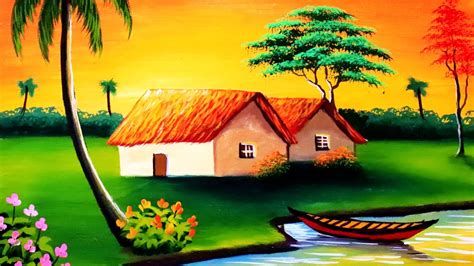 oil painting village|How to Paint A Village Scene with Oil Pastel .